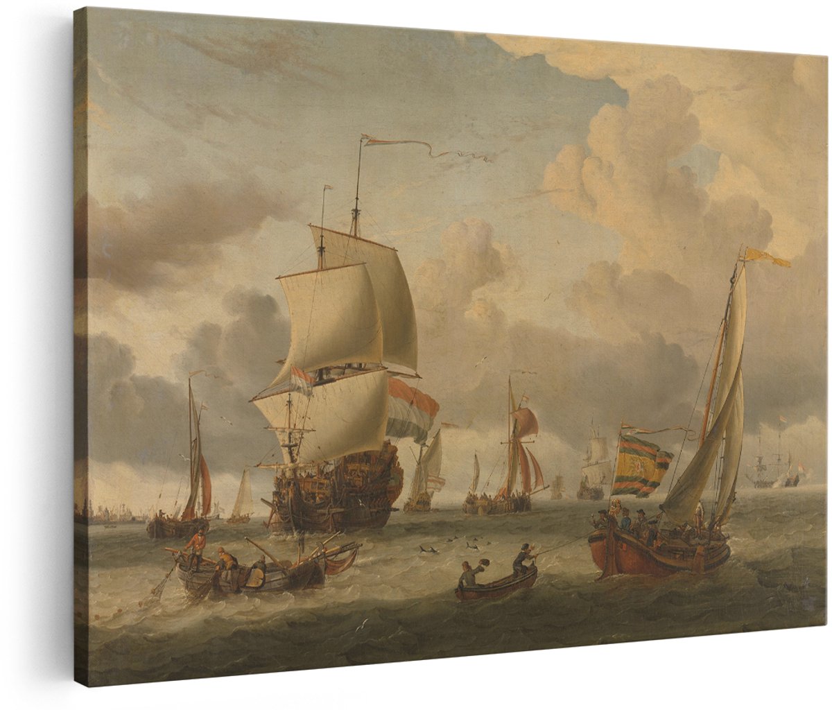 Artaza Canvas Schilderij De Rede van Enkhuizen - Abraham Storck - 150x100 cm - Groot - Kunst - Wanddecoratie Woonkamer