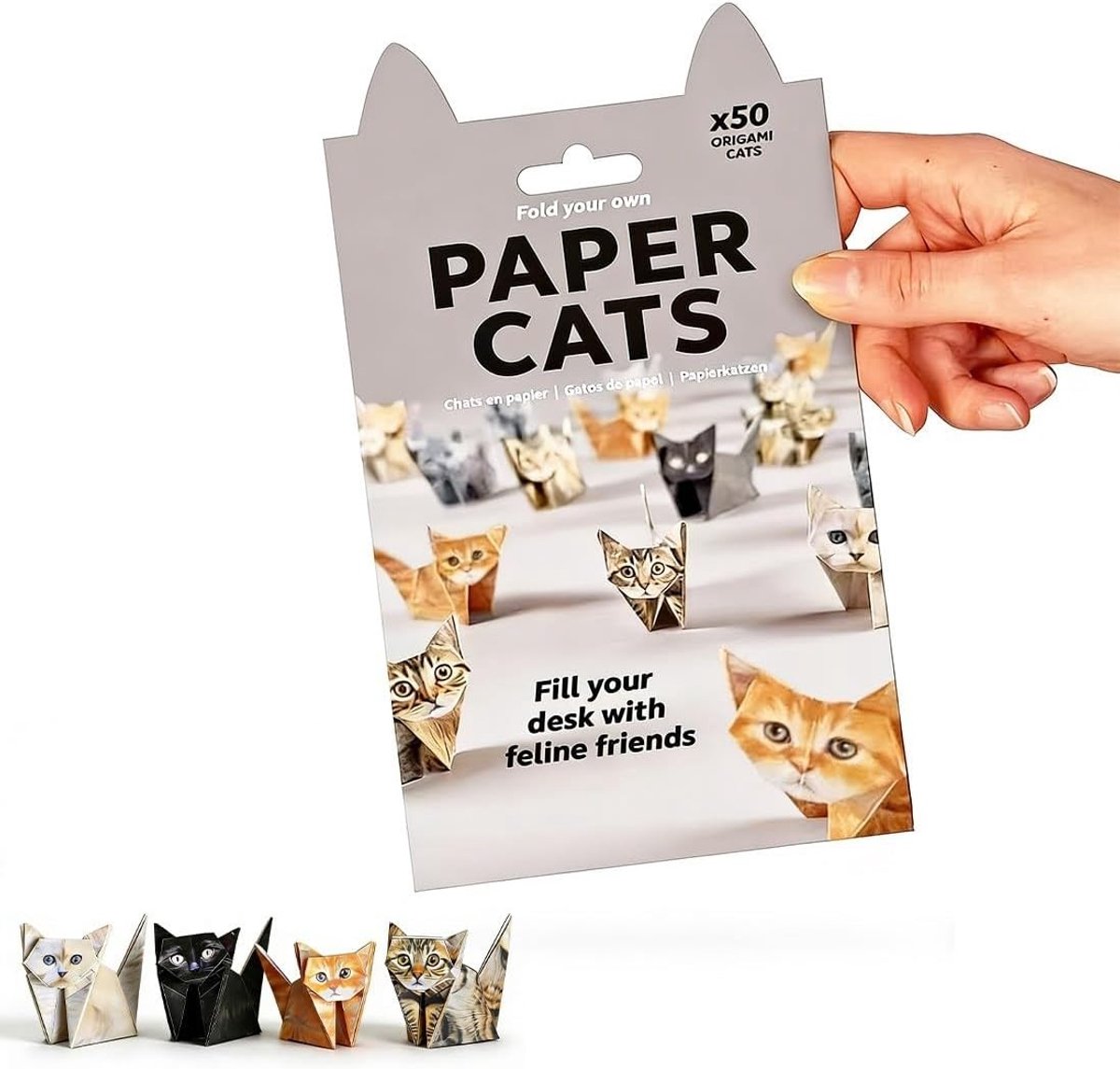 Creatieve Origami Papier Set voor Katten - 50 Vellen DIY Origami voor Kinderen en Volwassenen, Geometrische Decoratie en Ambachtelijke Projecten