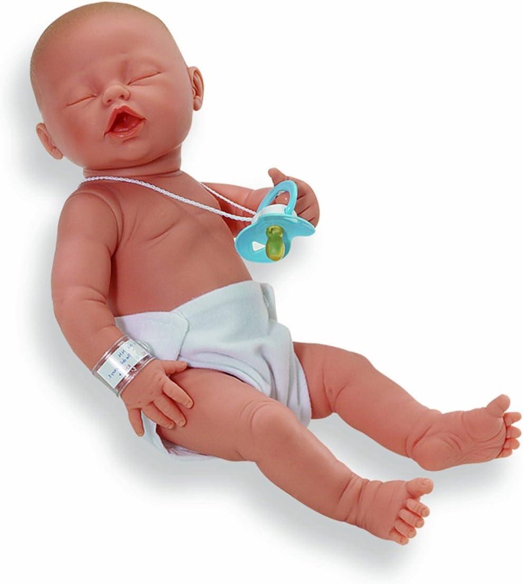 Babypop met luier - Slapende pop - Spelen en leren - Realistisch ontwerp - 45 cm - Naturel