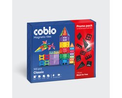 Coblo - Promopack met 10 GRATIS zwarte magnetische tegels – Magnetic Tiles - Classic 100 stuks & 10 GRATIS zwarte tegels – Vanaf 3 jaar