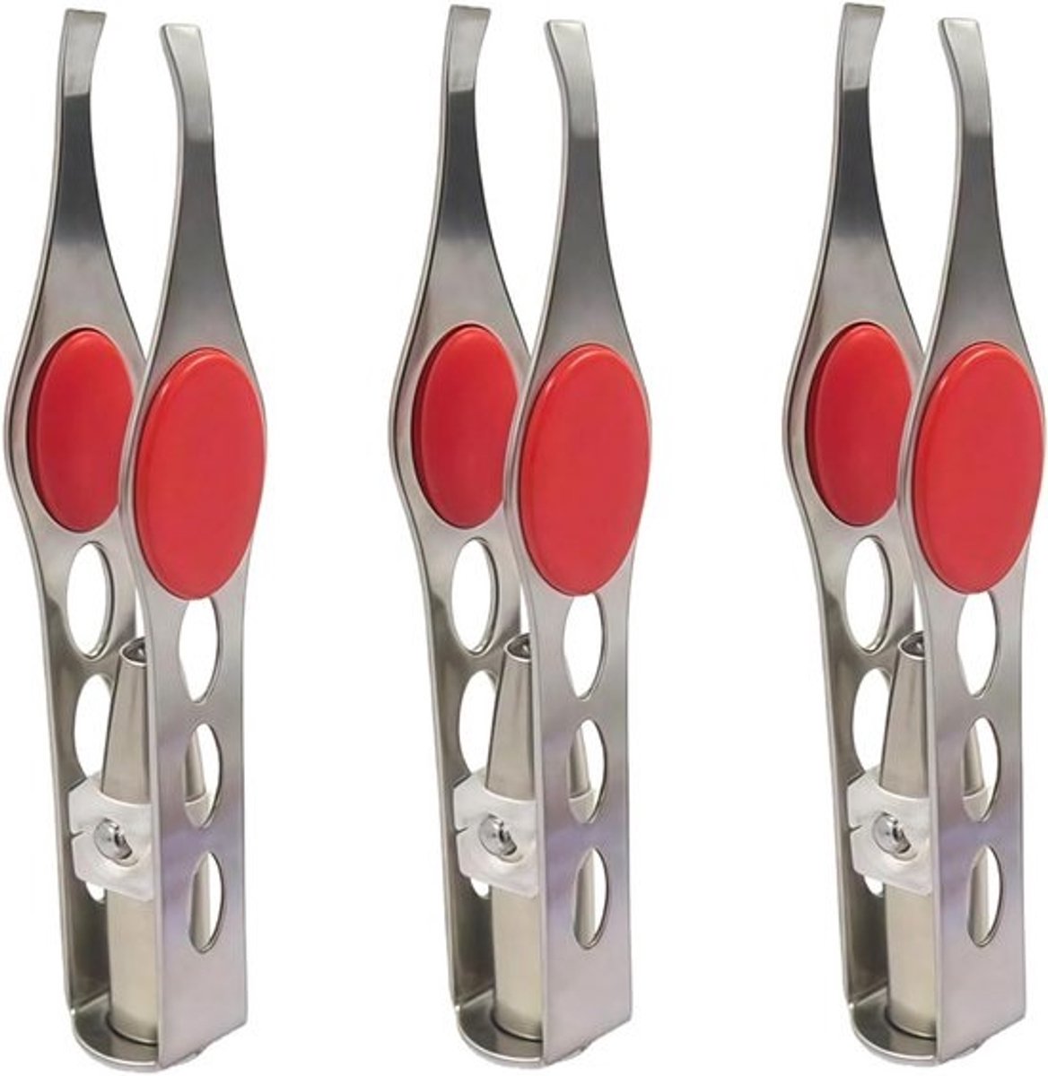 Pincet Set - Ontharingspincet Wenkbrauwpincet - Precisie Ontharen - Ingebouwd LED Licht - 3 Stuks - Zilver