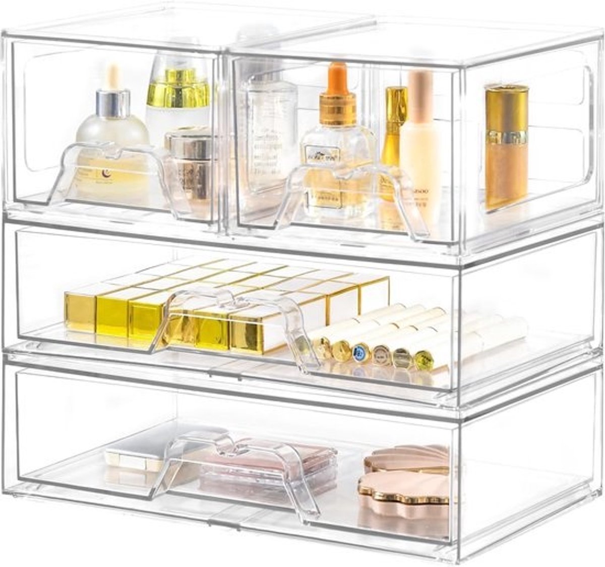 4-delige Stapelbare Opbergdoos voor Make-up en Diverse Artikelen