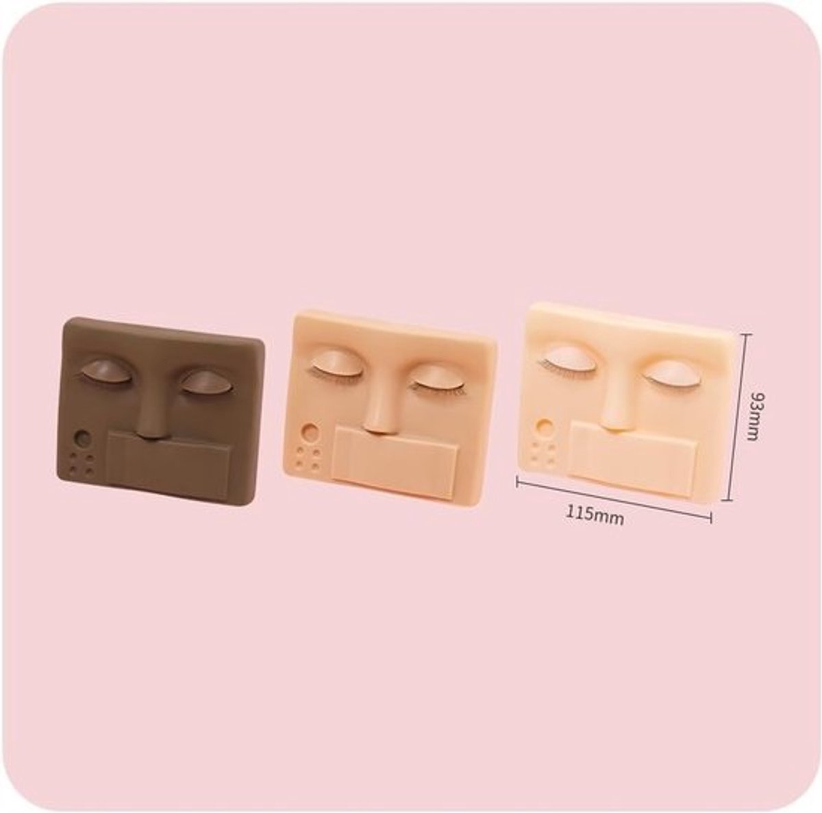 Mannequinkop Oefenen - Wimperverlenging Model - Training Oog Make-up - Vervangbare Oogleden - 26 x 16 x 5 cm - Roze