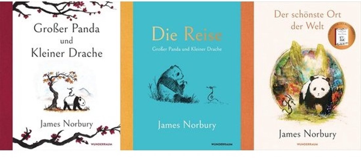 Bücher Set: Grote Panda en Kleine Draak - 3 Delige Serie met A5 Kaart