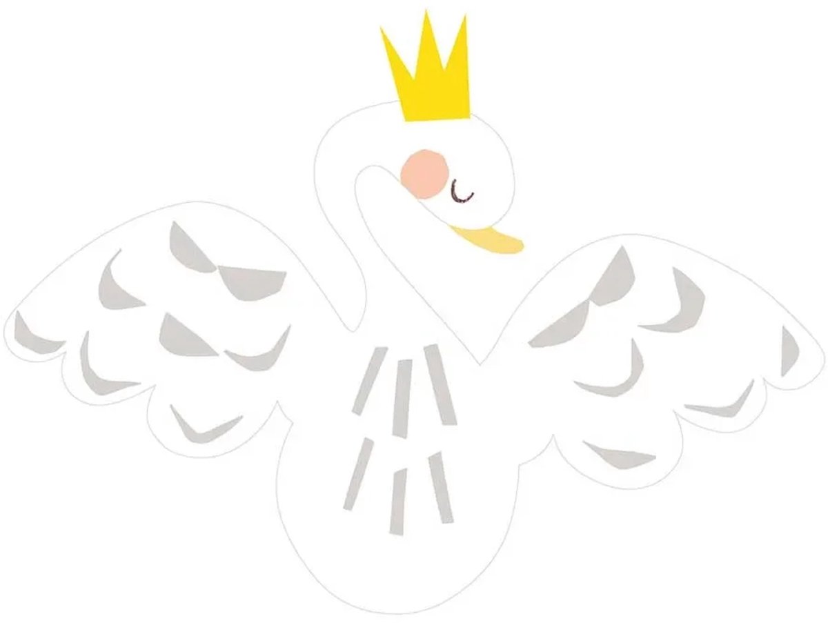 Lilipinso muursticker XL zwaan met kroon