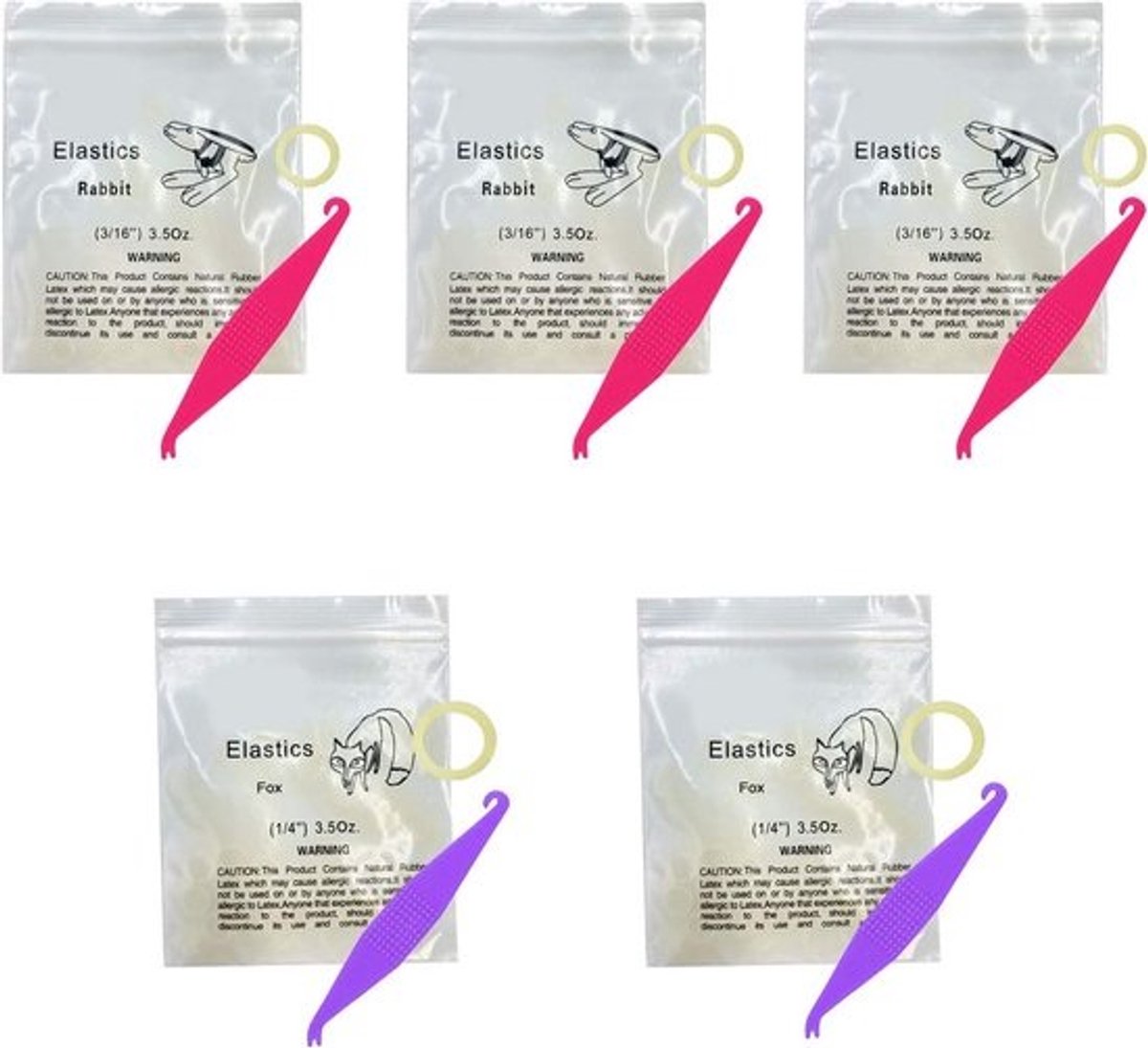 Orthodontische Elastiekjes 3/16 en 1/4 Inch - 500 Stuks Medium Kracht voor Beugels en Haarstyling