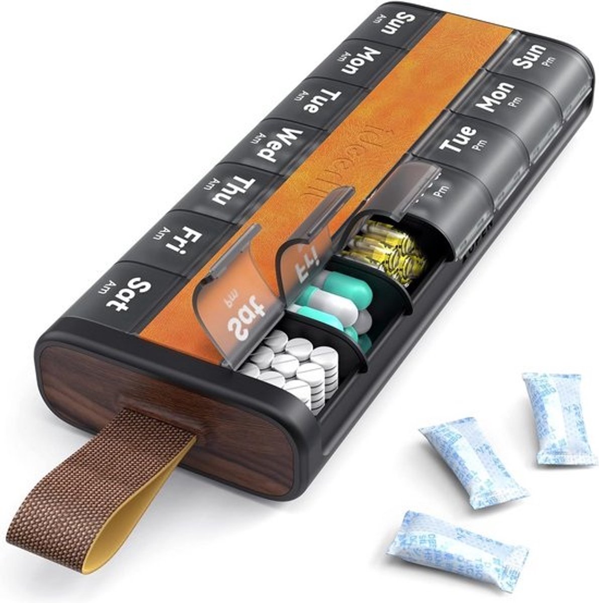 Tablettenbox met 7 vakken voor dagelijkse medicatie