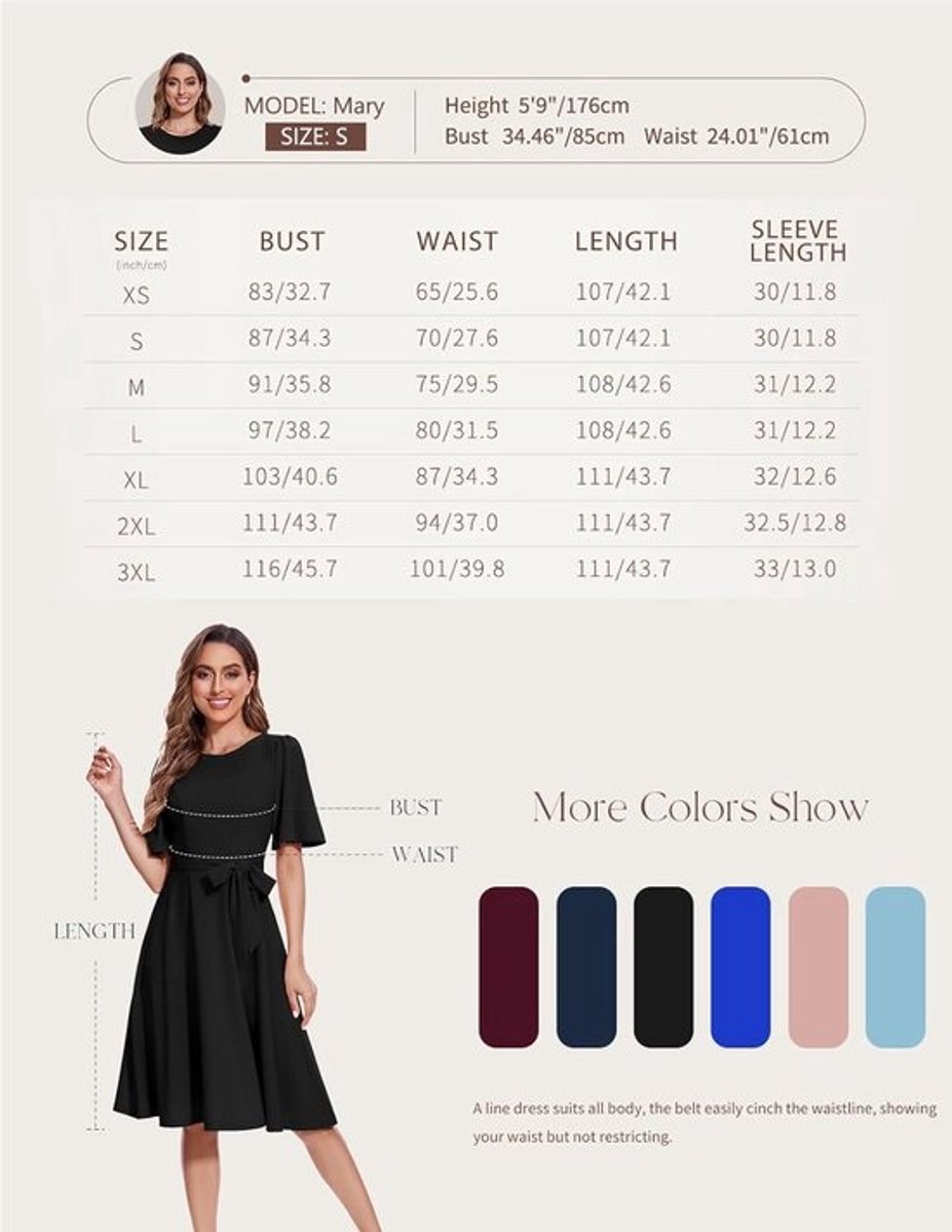 Elegante dames midi-jurk voor cocktail, bruiloft en feestelijke gelegenheden