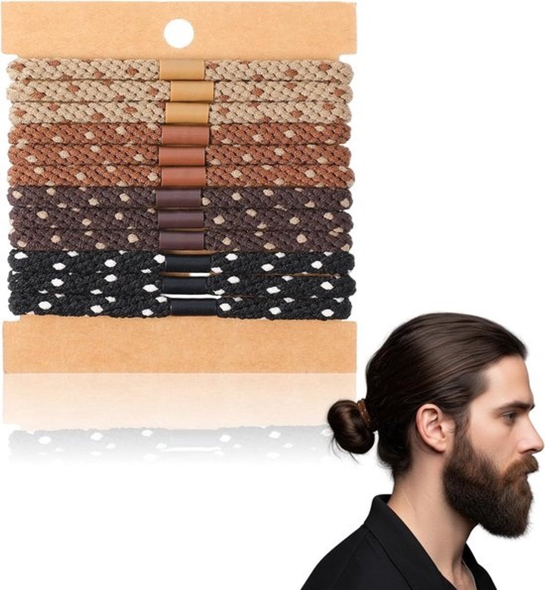 Haarelastiekjes Heren - Sterke Elastieken - Haar Styling - Geen Haarbreuk - 12 stuks - Meerkleurig