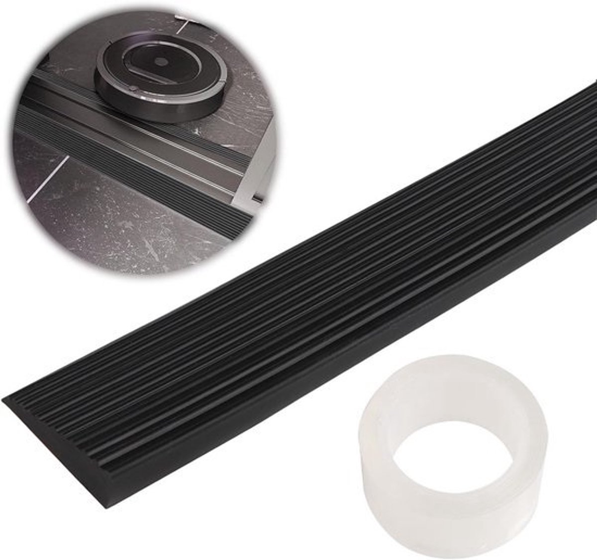 Zelfklevende Drempelhelling Rubber - Overgangsprofiel voor Deuren en Drempels (100 cm)