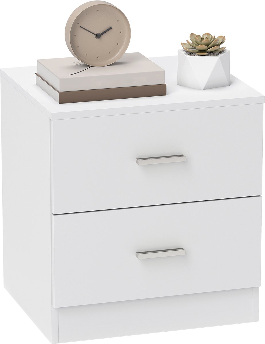 HOMCOM Nachtkastje - Spaanplaat - 45x39,5x49cm - Wit
