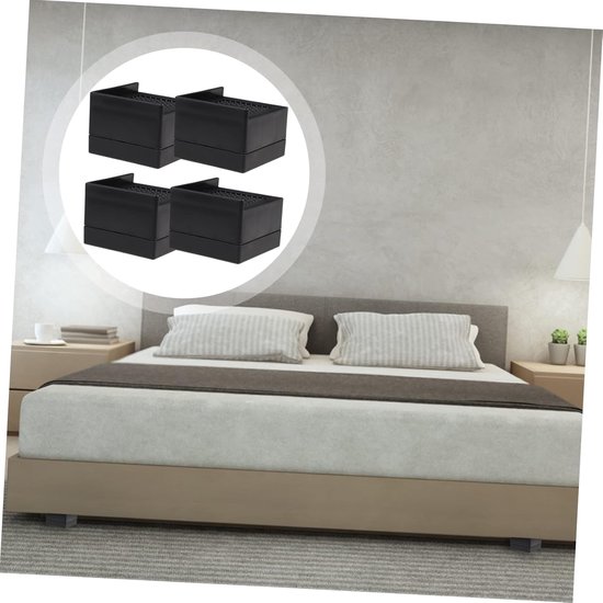 Meubel Riser - Stoelpoot Verhoger - Meubels Verhogen - Groter Contactoppervlak - 6.5 cm - Zwart — afbeelding 3