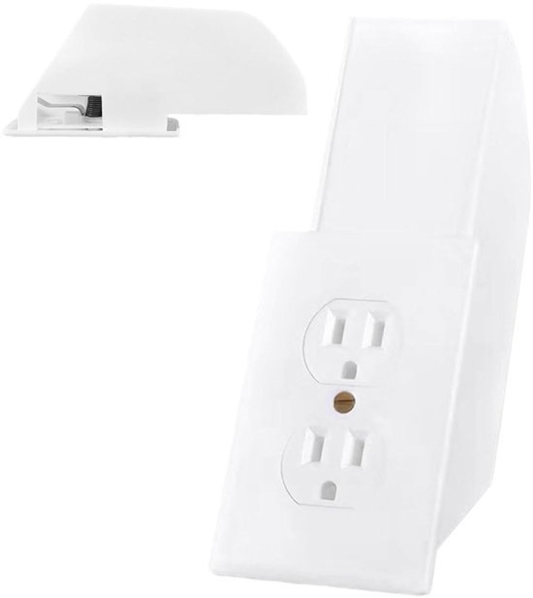 Stopcontact Kluis - Verborgen Opberger - Veilig Geld Bewaren - Sleutel Slot - 20 x 7.5 x 10 cm - Wit