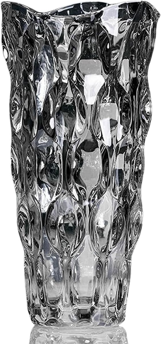 Duscdesp glazen vaas, 24 cm moderne kristallen vaas, grote Scandinavische glazen vaas, hoge glazen vazen voor tulpen - ShopVlot