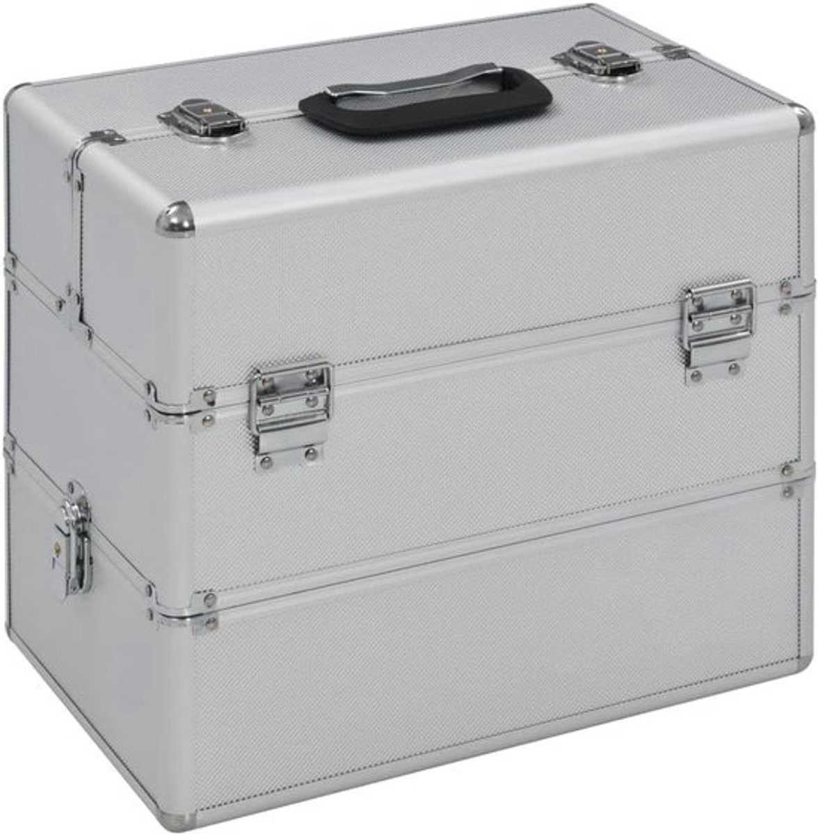 Make-up koffer - Cosmeticakoffer Beautycase - Organiseren van cosmetica - Twee lagen met uittrekbaar niveau - 37x24x35 cm - Zwart