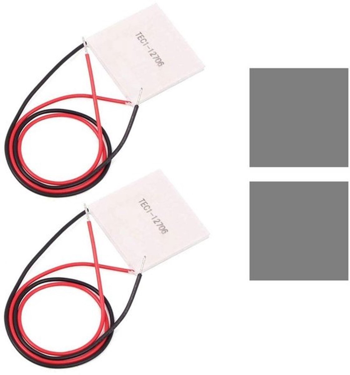 2 Stuks Peltier Koelmodule TEC1-12706 DC 12V + Thermische Pad - Krachtige Thermo-elektrische Koeler