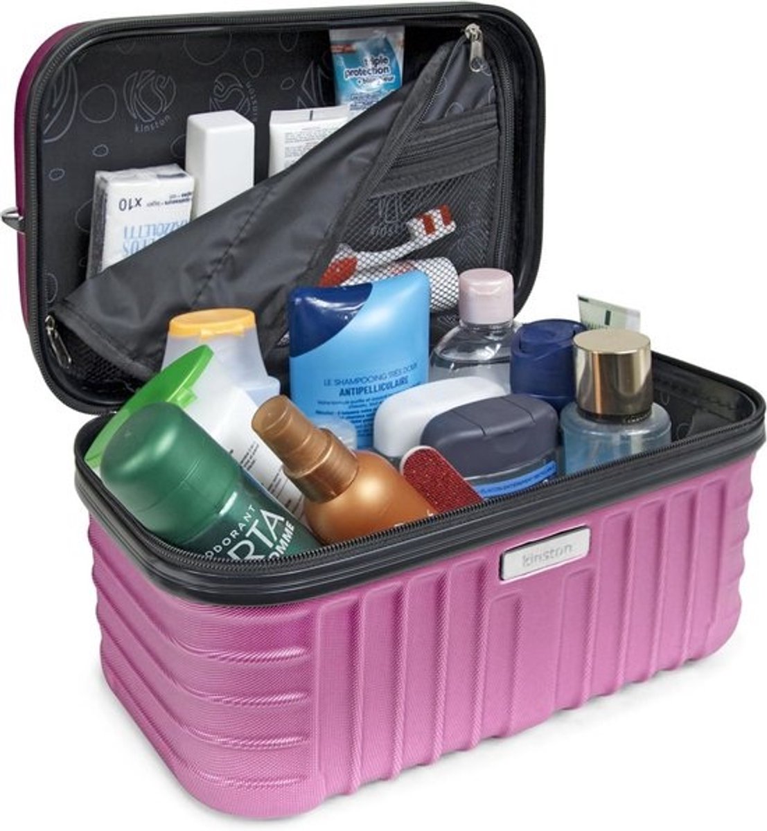 Harde Make-up Koffer met Schouderband - Reis Toilet- en Cosmetica Tas - Grote Capaciteit - Roze