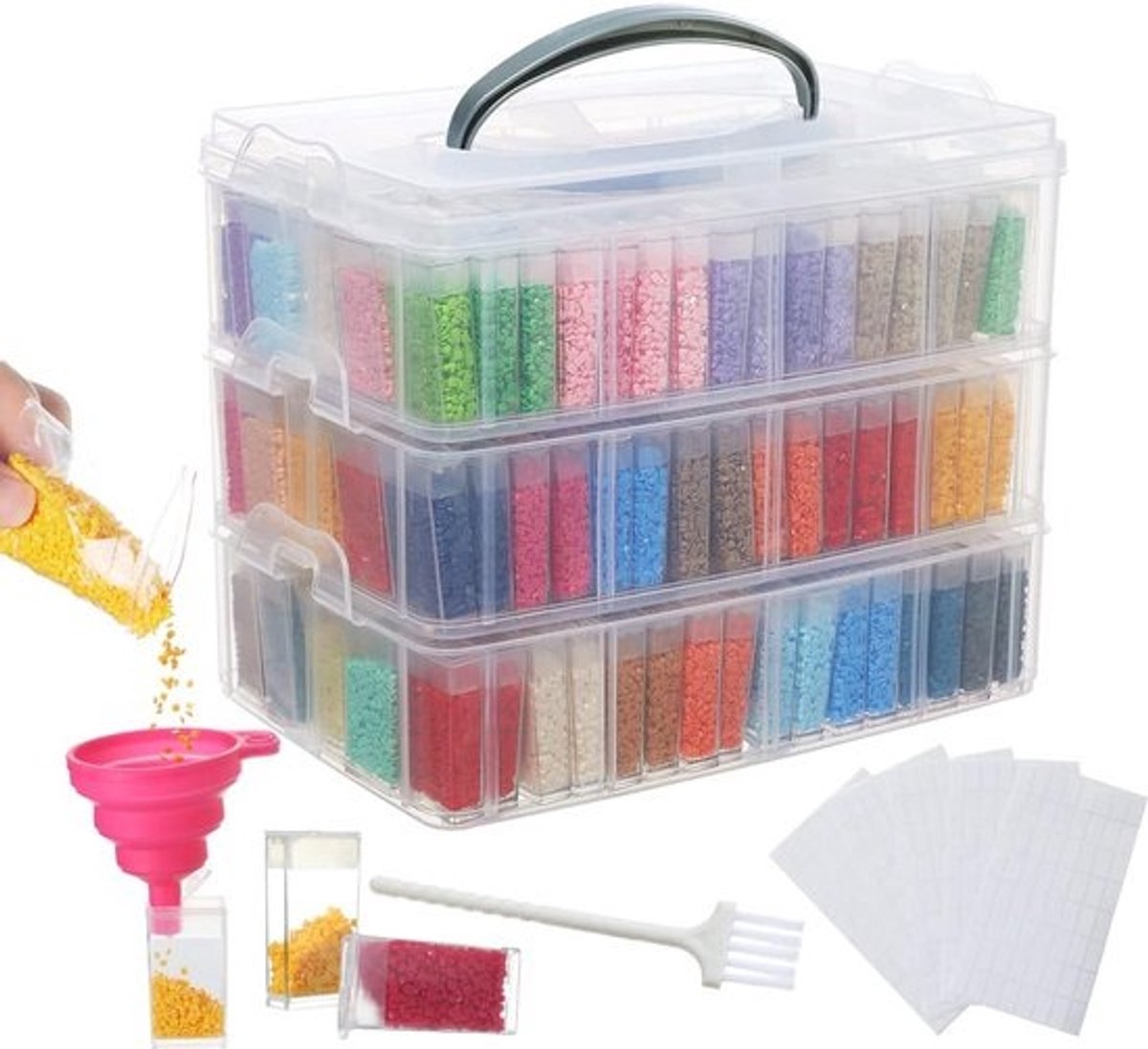 Stapelbare Diamant Schilderen Opbergbox met 240 Vakjes - Kralen & Knutsel Organizers
