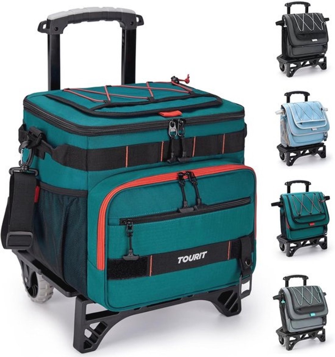 Inklapbare Lekvrije Koelbox - 48L Geïsoleerde Cooler met Nieuwe Wielen voor Strand en Picknick