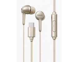 Philips TAE1159D/10 Oordopjes met Microfoon – USB-C – Bedraad In-Ear – Clear Sound – Goud