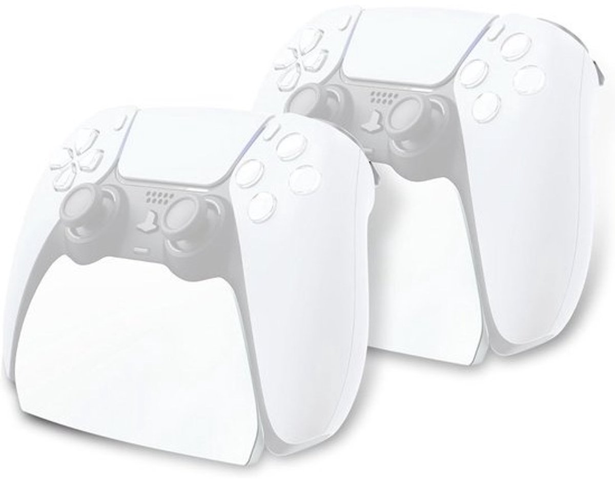 2x Displaystandaard voor PS5 Controller - Houders met Rubberen Pads voor Bureau Organizer - Wit