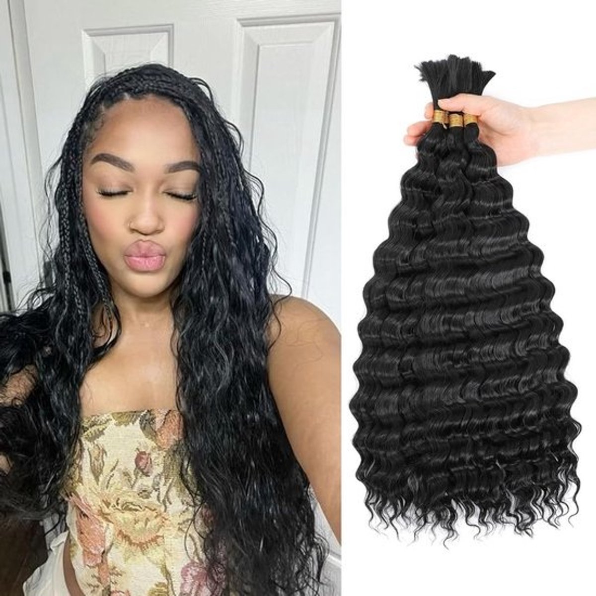 Deep Wave Bulk Vlechthaar 45 cm Synthetisch Watergolf Extensions