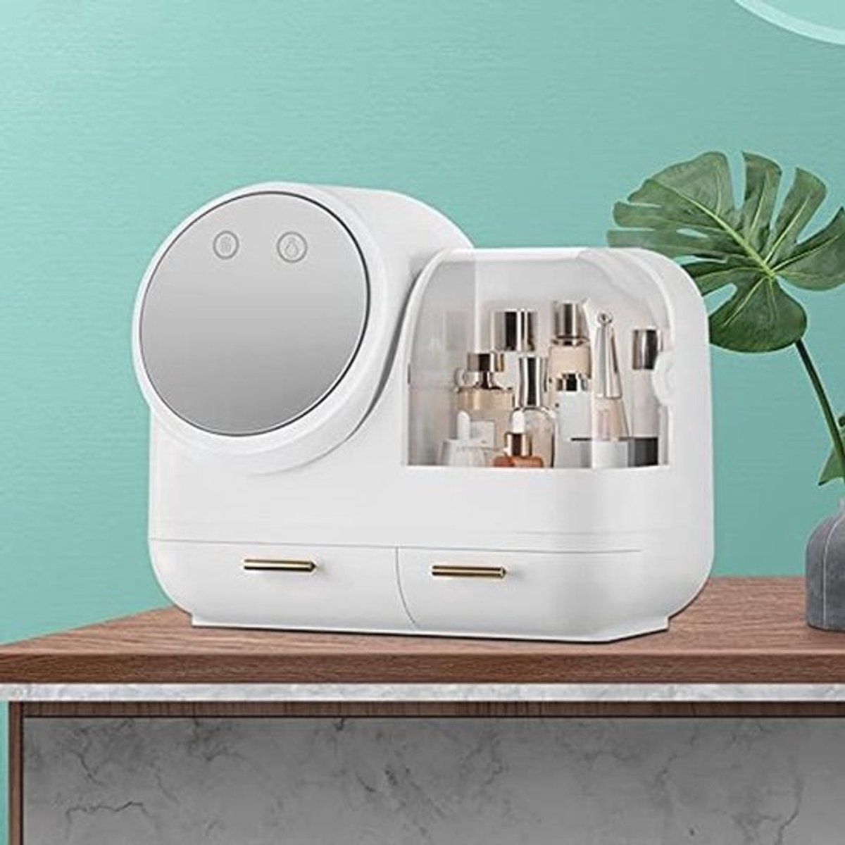 Cosmetica-organizer met Spiegel en LED-lampjes - Stofdicht, USB-oplaadbaar en Met Lichteffecten