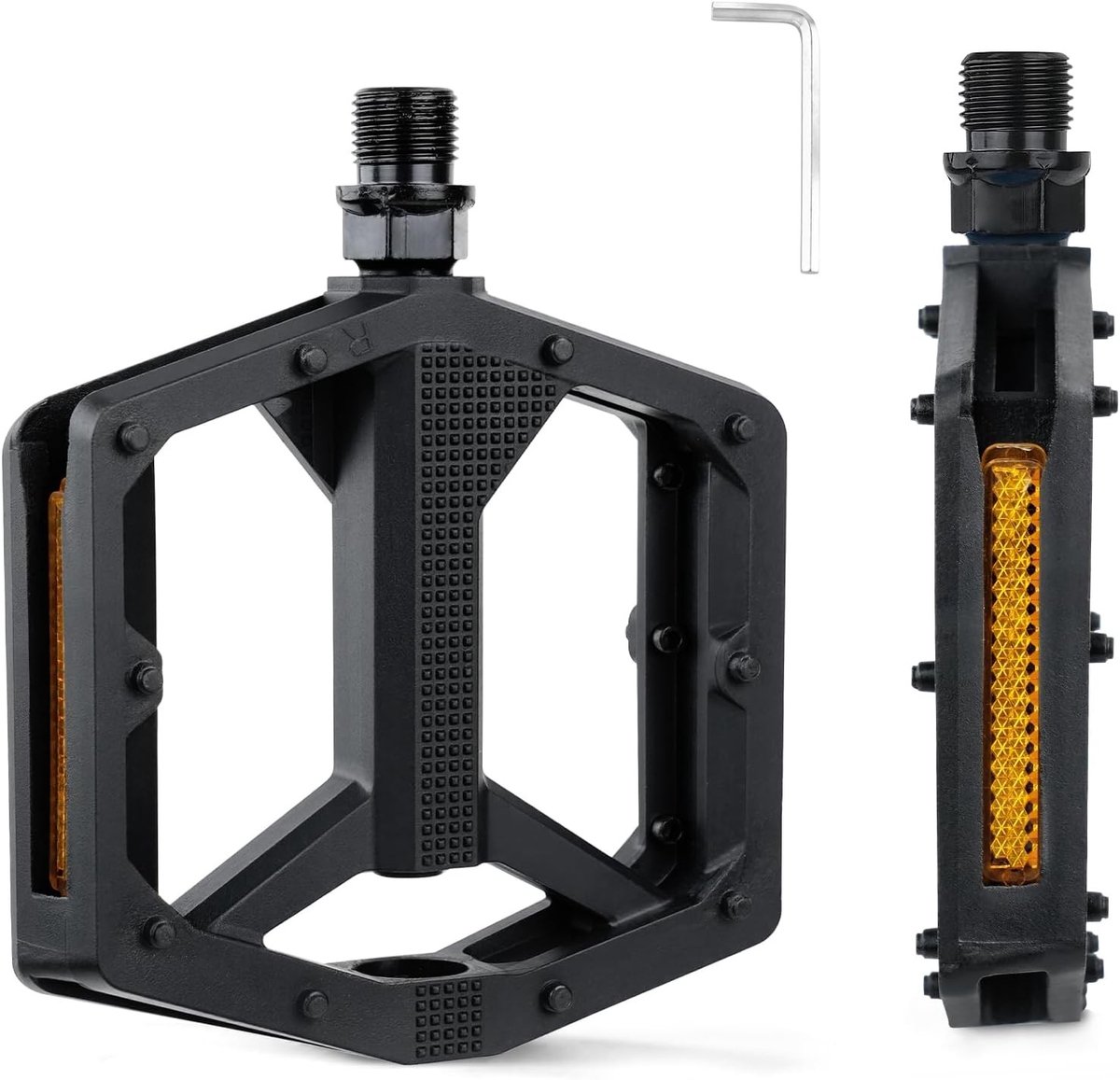 MTB Fietspedalen 9/16 inch, Antislip Platte Pedalen met Gesloten Lagers voor Optimale Grip