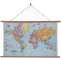 Cintre d'affiche magnétique en bois avec une carte du monde.
