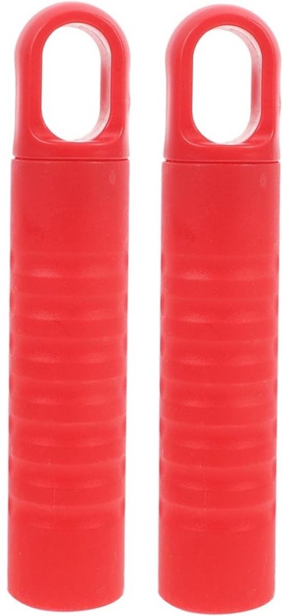 Dweilstok Eindkappen - Reserve Handvatten - Schoonmaak Gemak - Ruimtebesparend Ontwerp - 25 Mm Diameter - Rood