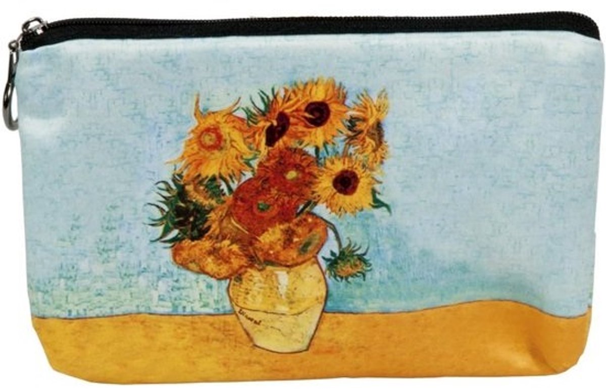 Make-up Tas Gevoerd met Binnenvakken - 19 cm - Van Gogh Zonnebloemen