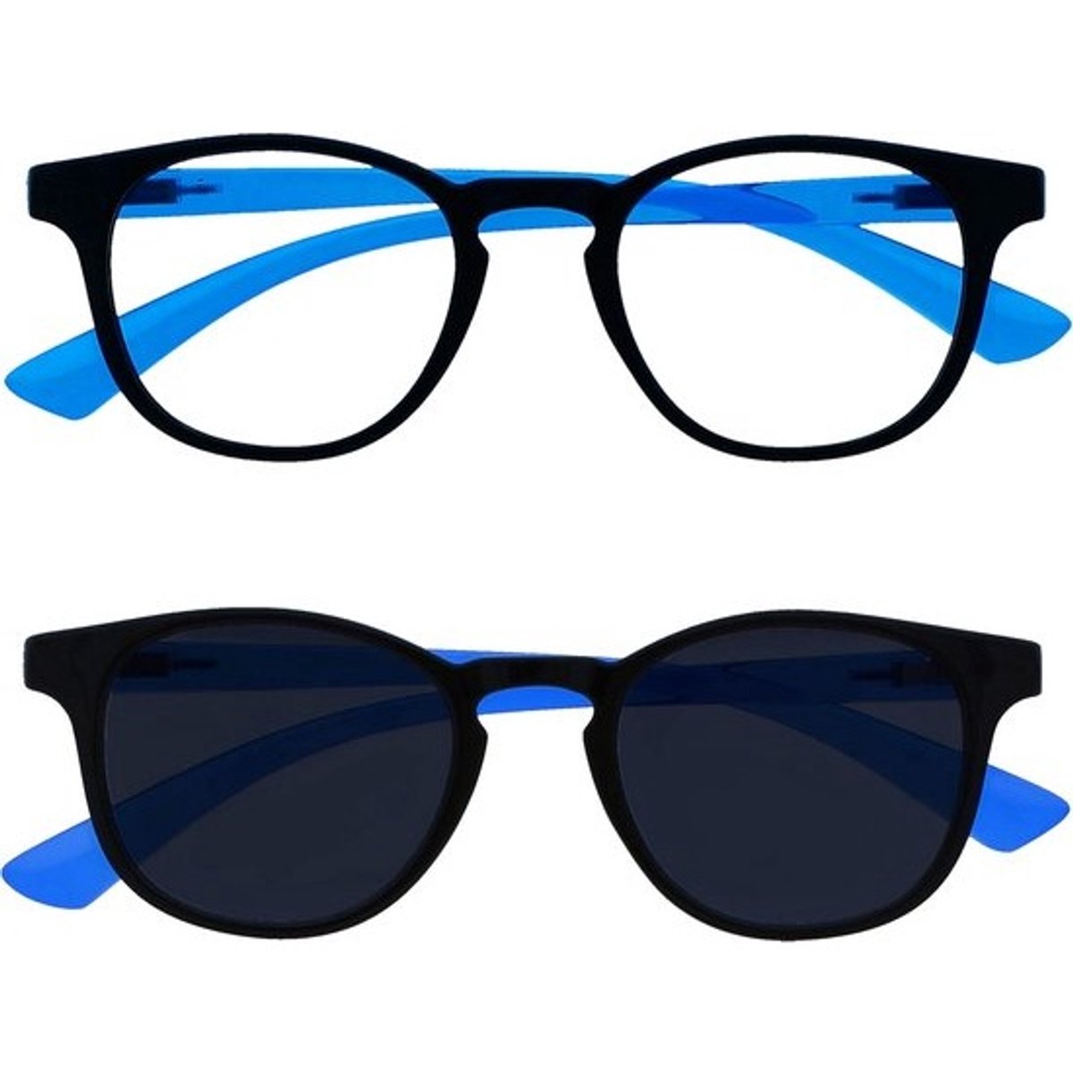 Kinderebril Zonder Sterkte Blauw Licht en Zonnebril Set voor Jongens en Meisjes 6+