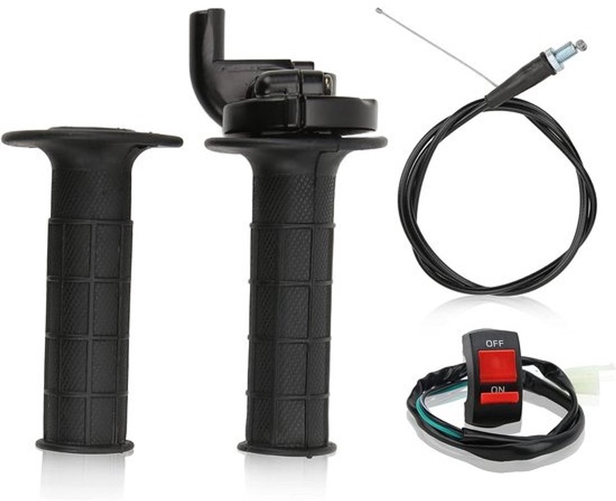 Universele Gasknop met AAN/UIT Schakelaar voor 7/8" Stuur - Geschikt voor Pitbike, Quad en Crossmotor