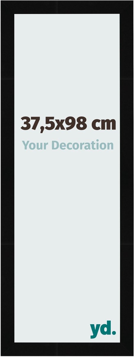Your Decoration - Fotolijst 37,5x98 cm - MDF - Zwart Hoogglans - Bologna