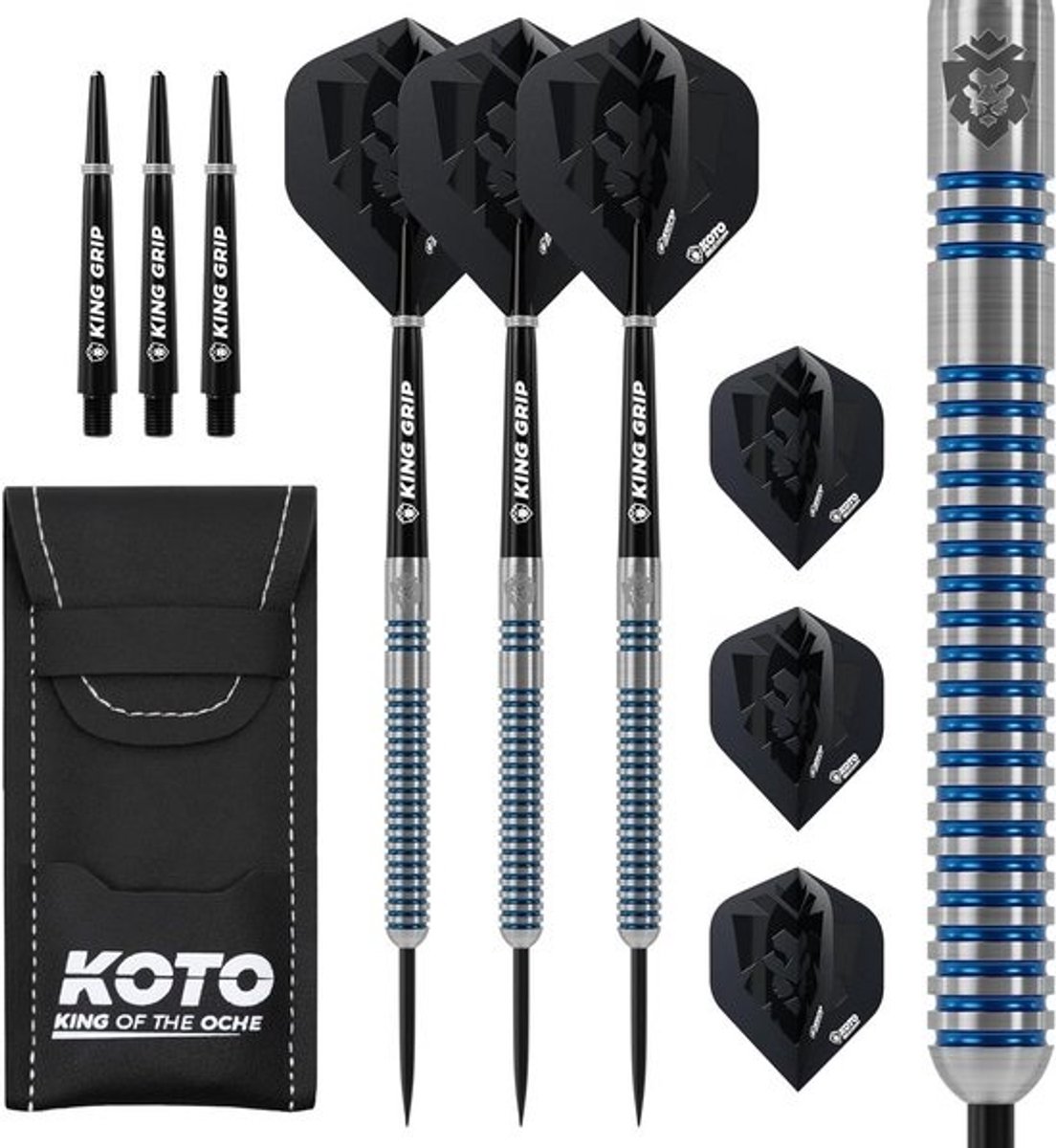 Stalen Darts Set - Tungsten Pijlen - Precisie Werpen - 90% Tungsten Materiaal - 22 of 24 Gram - Blauw