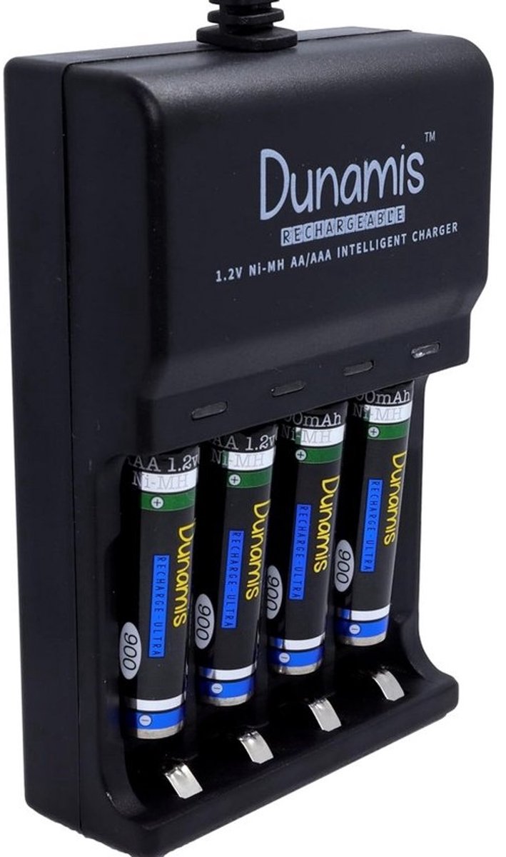 Oplaadbare Batterijen Set - AAA Power Packs - Apparaten Voeden - Hoge Capaciteit 900mAh - 4 Pack + Lader - Groen