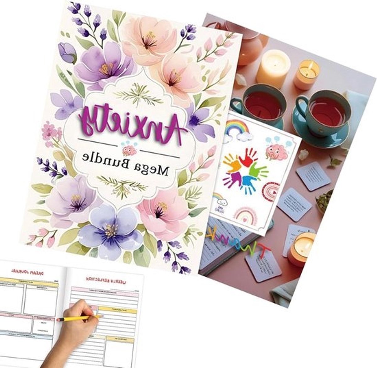 Dagboek Geestelijke Gezondheid - Zelfzorgplanner Emotioneel - Persoonlijke Groei - Wetenschappelijk Onderbouwde Technieken - 28.5 x 21 cm - Bloemenpatroon