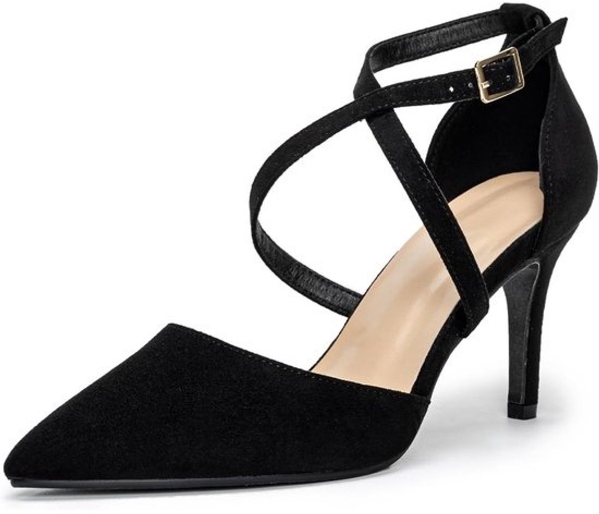Elegante Hoge Hakken Dames Pumps met Kruisband en Puntige Neus - Perfect voor Feestjes