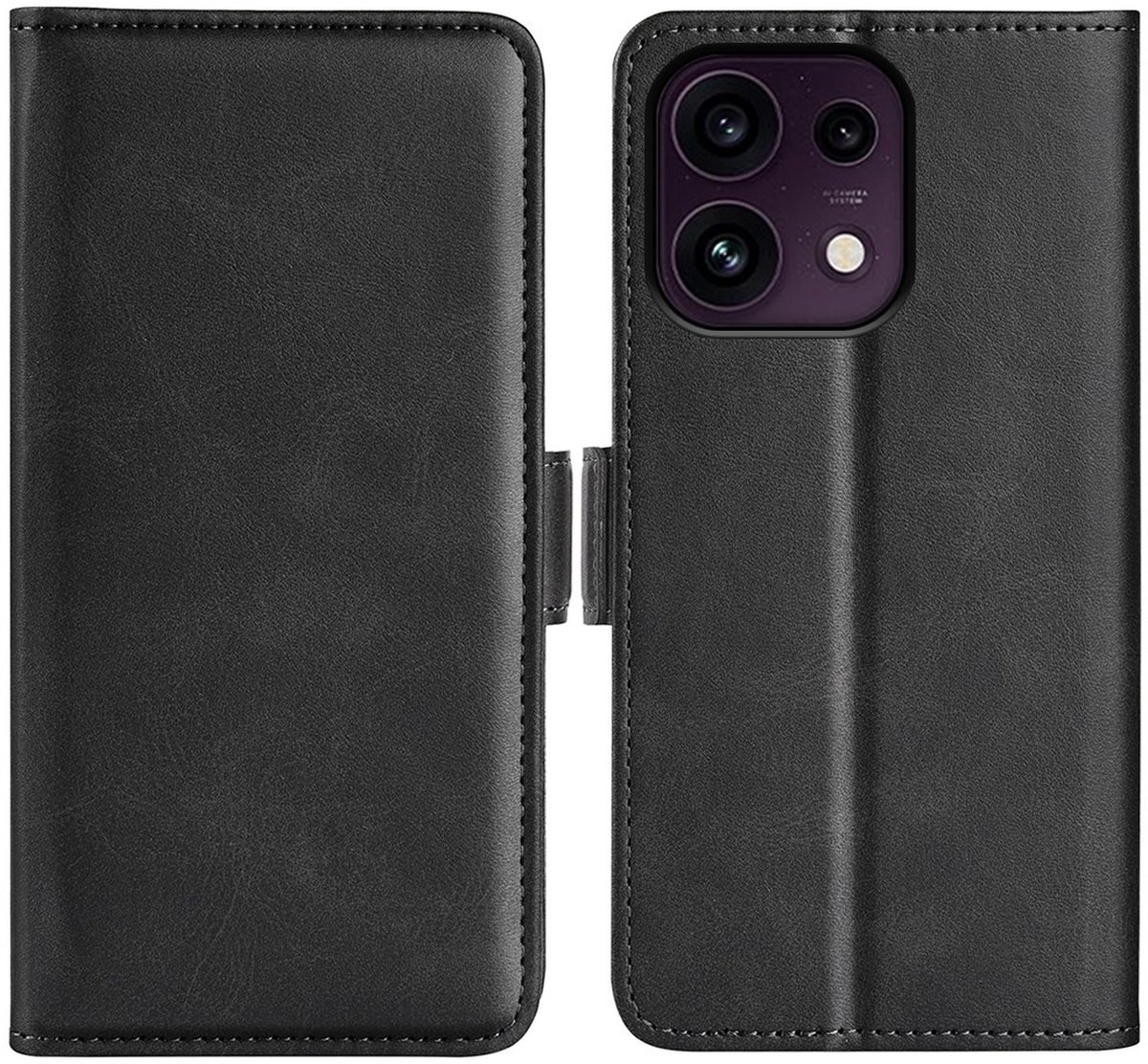 MobyDefend Hoesje - Geschikt voor Oppo Reno16 F/FS - Luxe Wallet Book Case (Sluiting Zijkant) - Zwart
