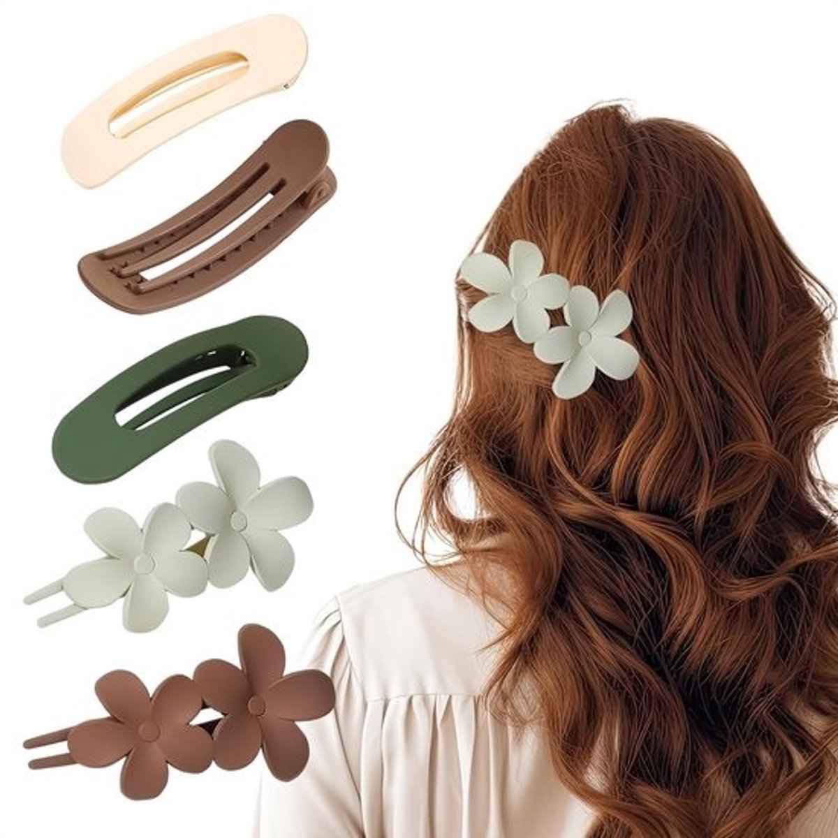 5x Grote Platte Haarspeldjes - Klemmen voor Dik Haar - Stevige Haaraccessoires voor Vrouwen