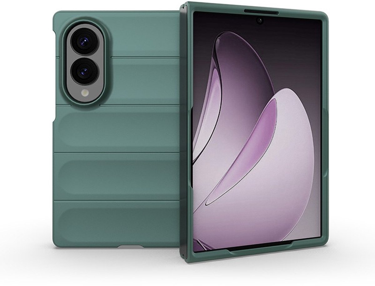 MobyDefend Hoesje - Geschikt voor Samsung Galaxy Z Fold 8 - TPU Gripcase - Groen