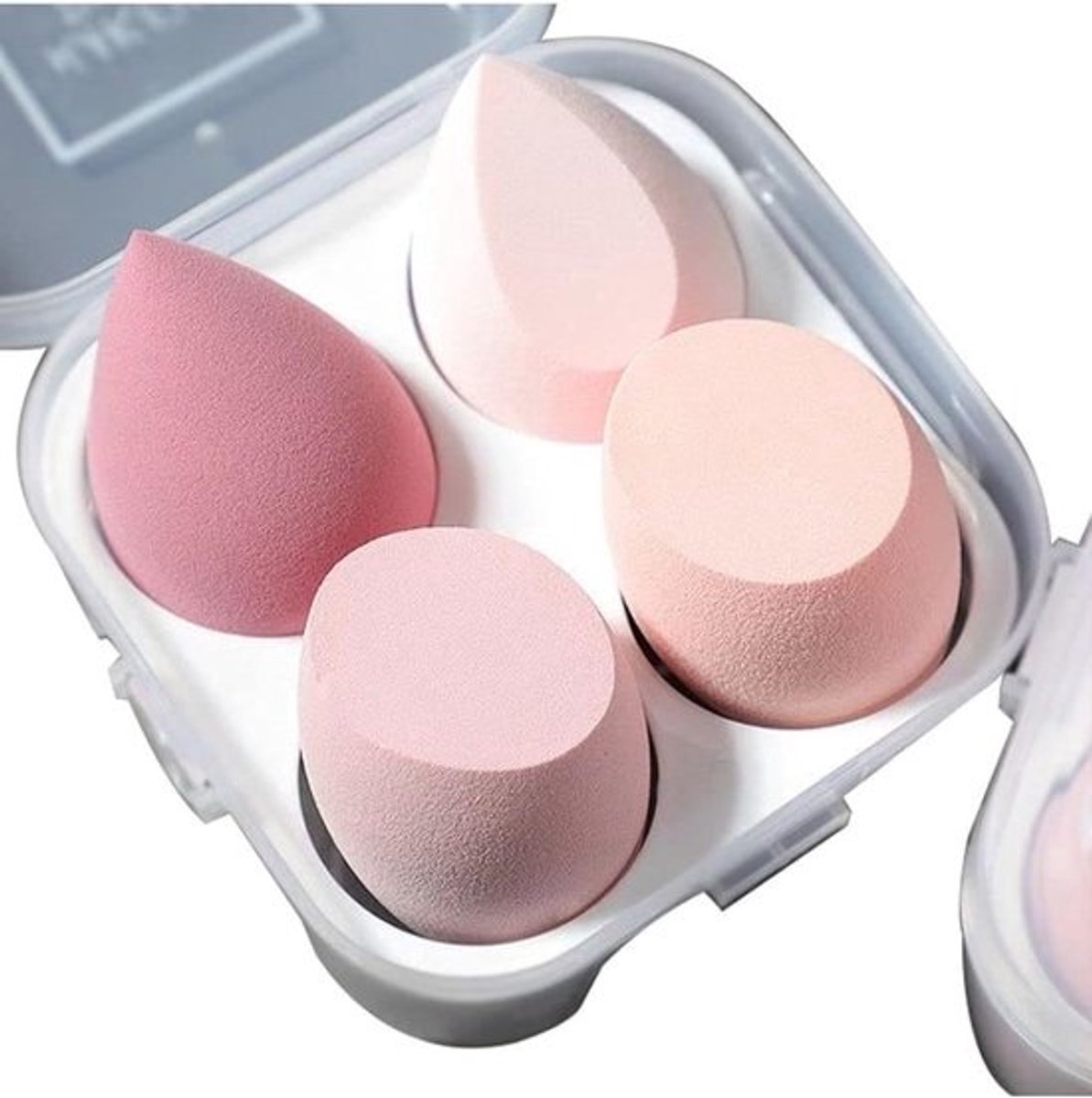 Ultra Zachte Make-up Blender Spons Set van 4 met Opbergdoos