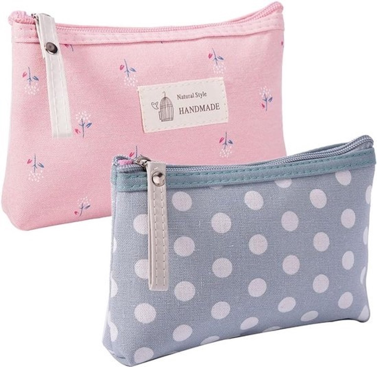Kleine make-uptasjes - Set van 2 - Multifunctionele mini tassen voor cosmetica en meer