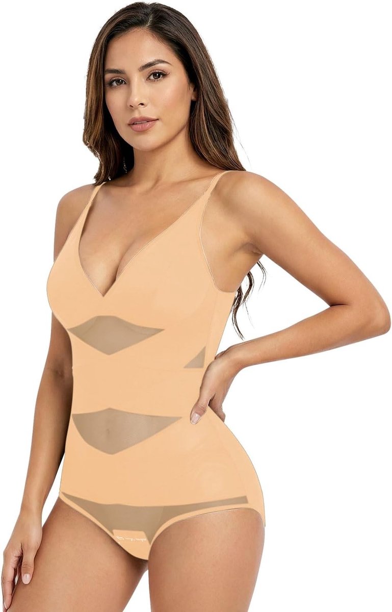 Shapewear Bodysuit voor Vrouwen met Buikcontrole, Verstelbare Schouderbanden en Figuurvormend Ontwerp voor een Sexy Silhouette
