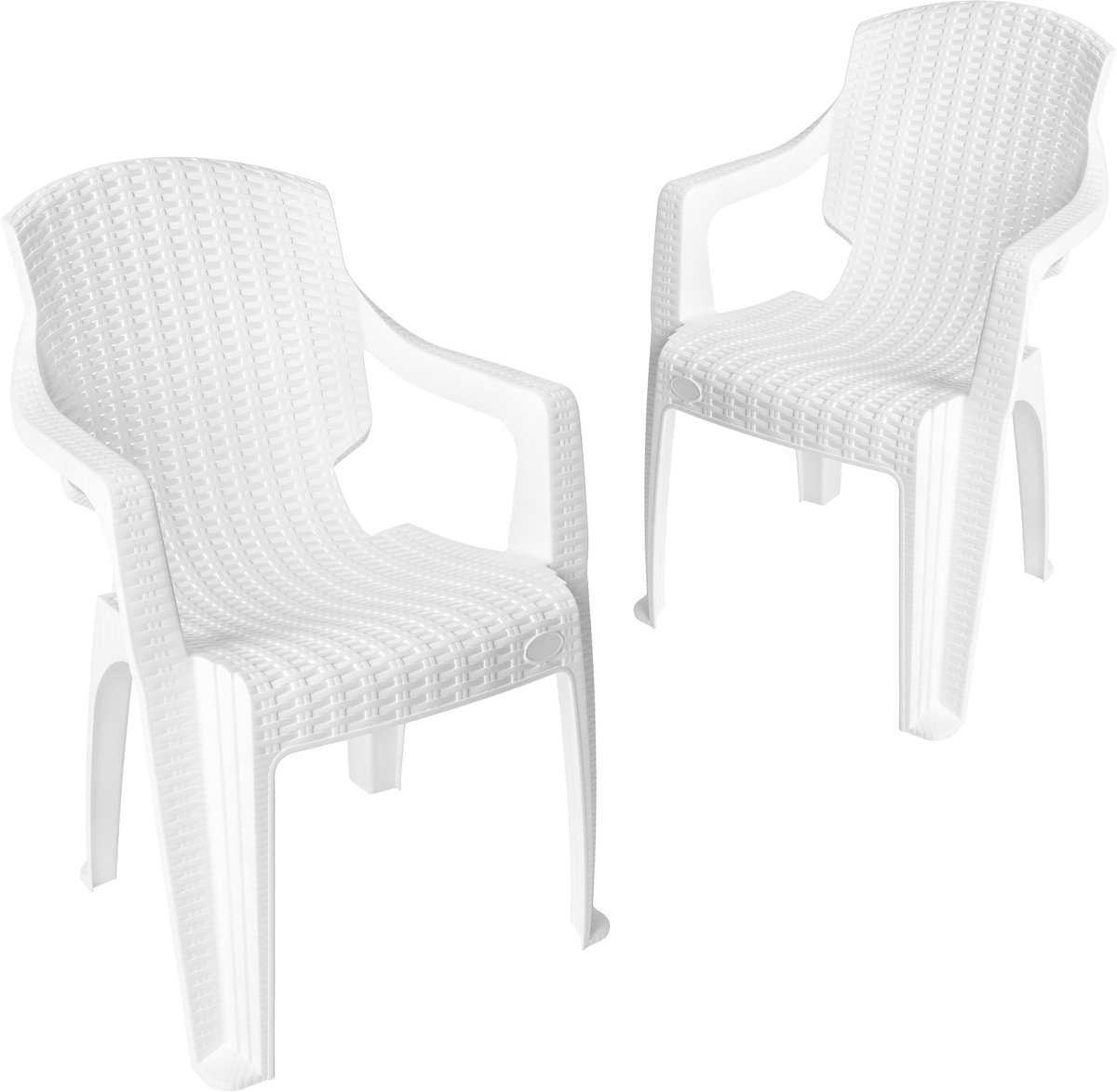 Garronda 2 Tuinstoelen Stapelbaar met Rotanlook GD-0254 Wit