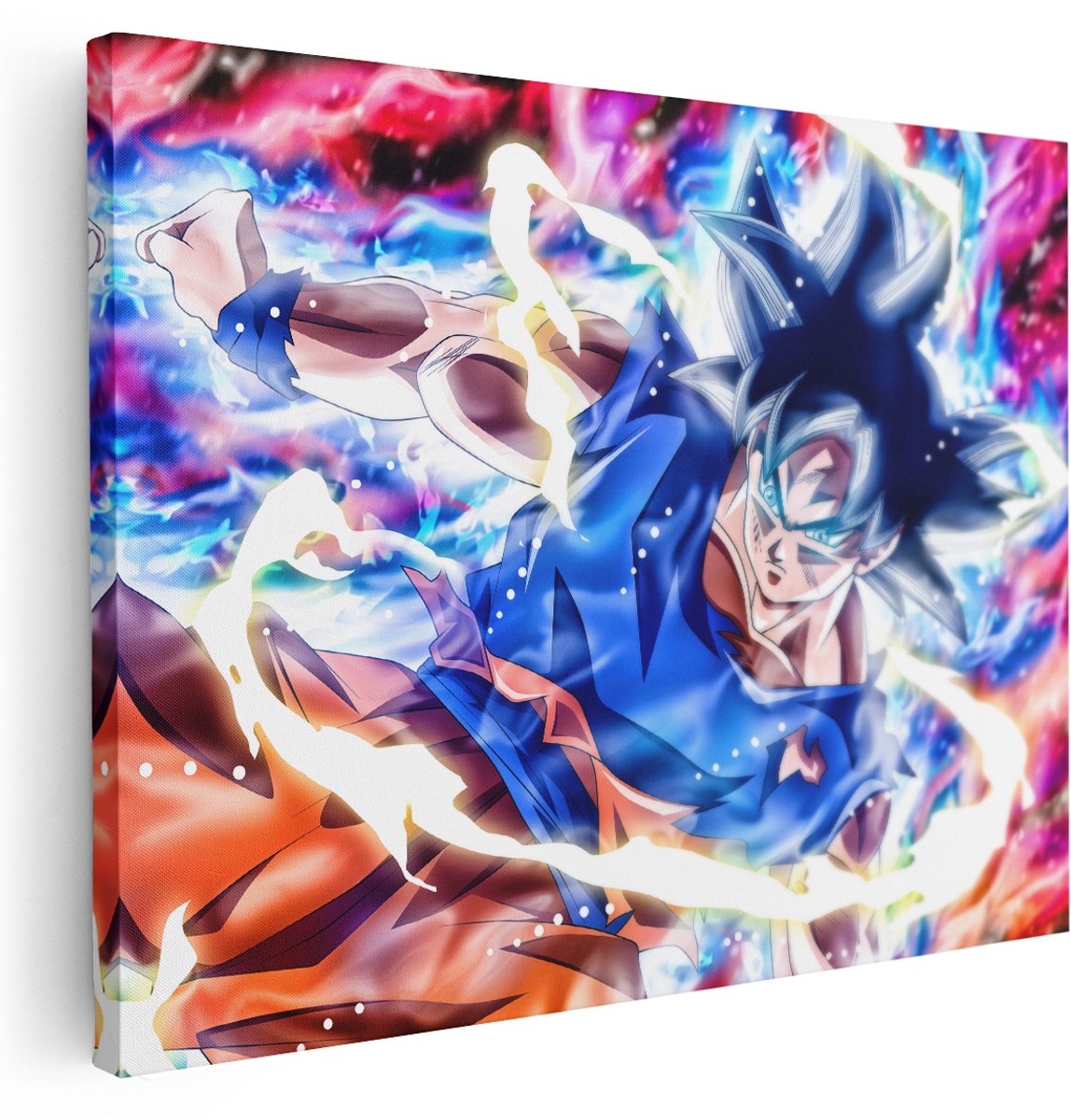 Artaza Canvas Schilderij Dragon Ball - 160x120 cm - Groot - Goku Ultra Instinct - Wanddecoratie Anime - Muurdecoratie Slaapkamer Jongen - Kamer Accessoires