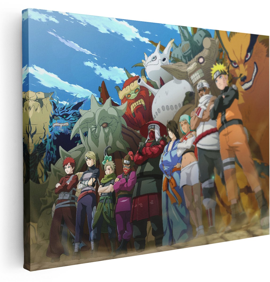 Artaza Canvas Schilderij Anime - 160x120 cm - Groot - Naruto Wanddecoratie - Muurdecoratie Jongens Kamer - Japan Kamer Accessoires