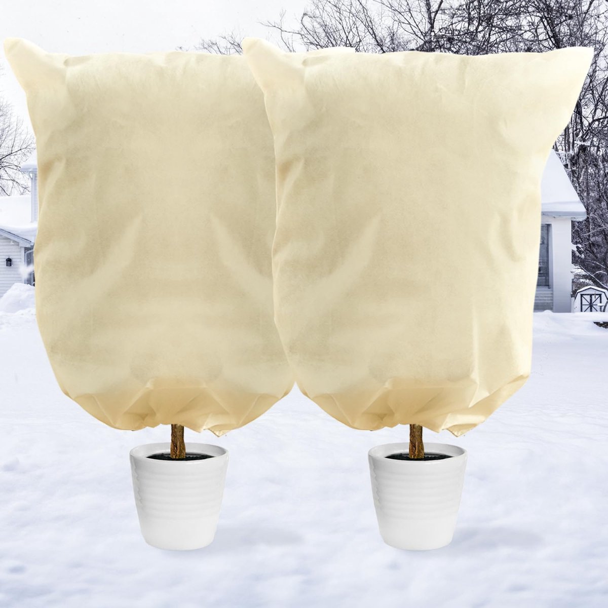 Winterbeschermhoes - Vorstbescherming - Voor potplanten - 2 stuks - 80x120 cm