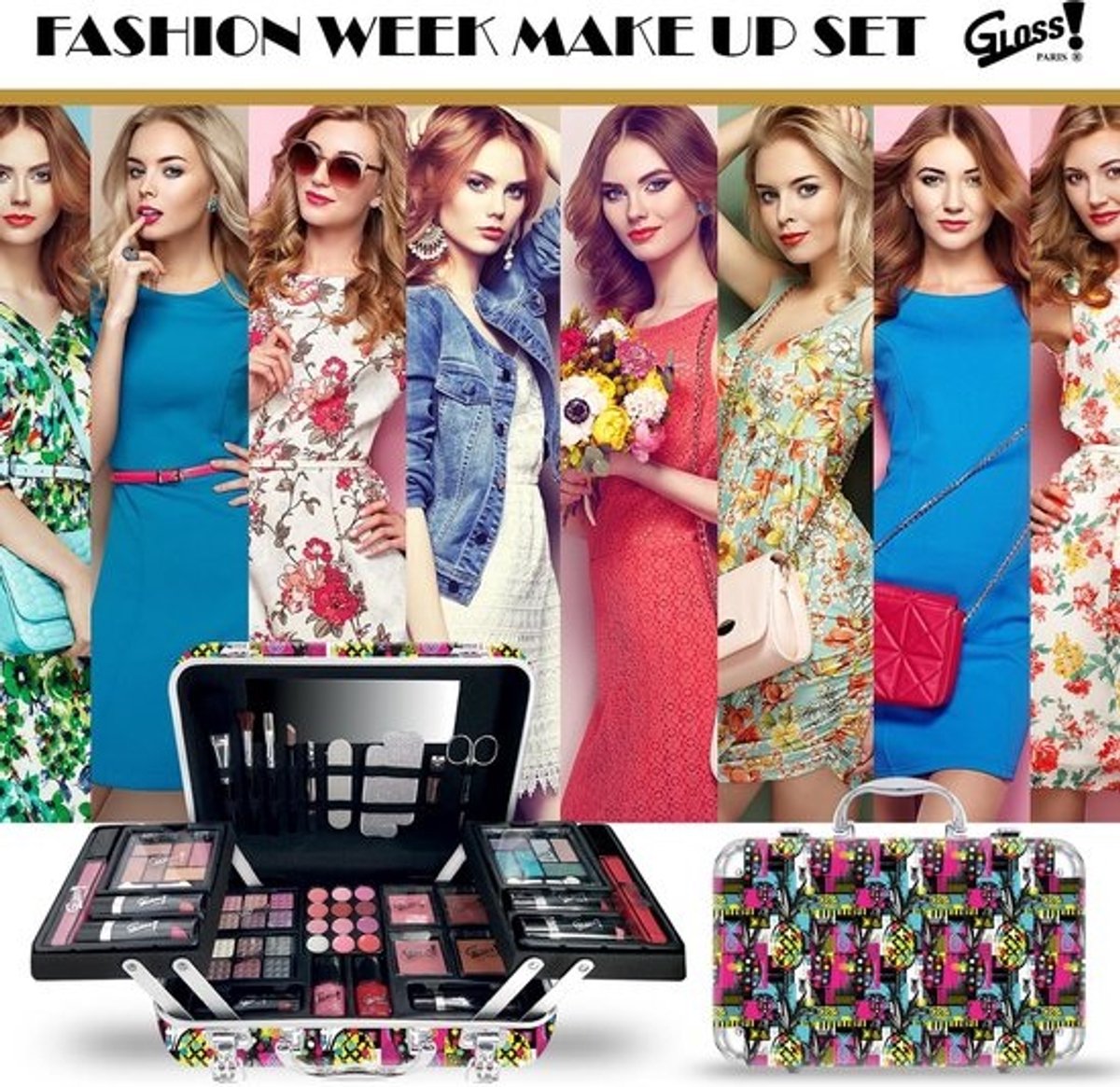 XXL Make-up Koffer Inklapbaar met 4 Nagellakken