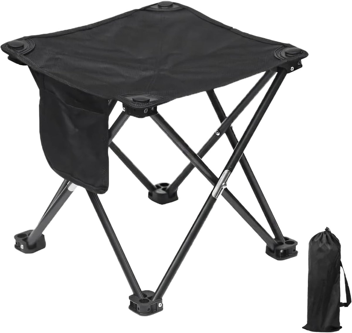 Bobypet - Campingkruk - draagbare opvouwbare kruk met opbergtas, voetenbankje voor buiten, mini-opvouwkruk, lichtgewicht opvouwbare zitting voor wandelen, tuin, vissen, barbecue, strand